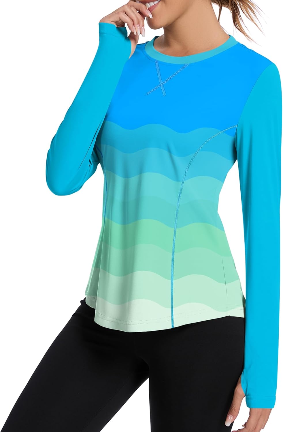 Shirts Long Sleeve with Thumb Holes Workout Sun Shirt Quick Dry Athletic Hiking Running Tops