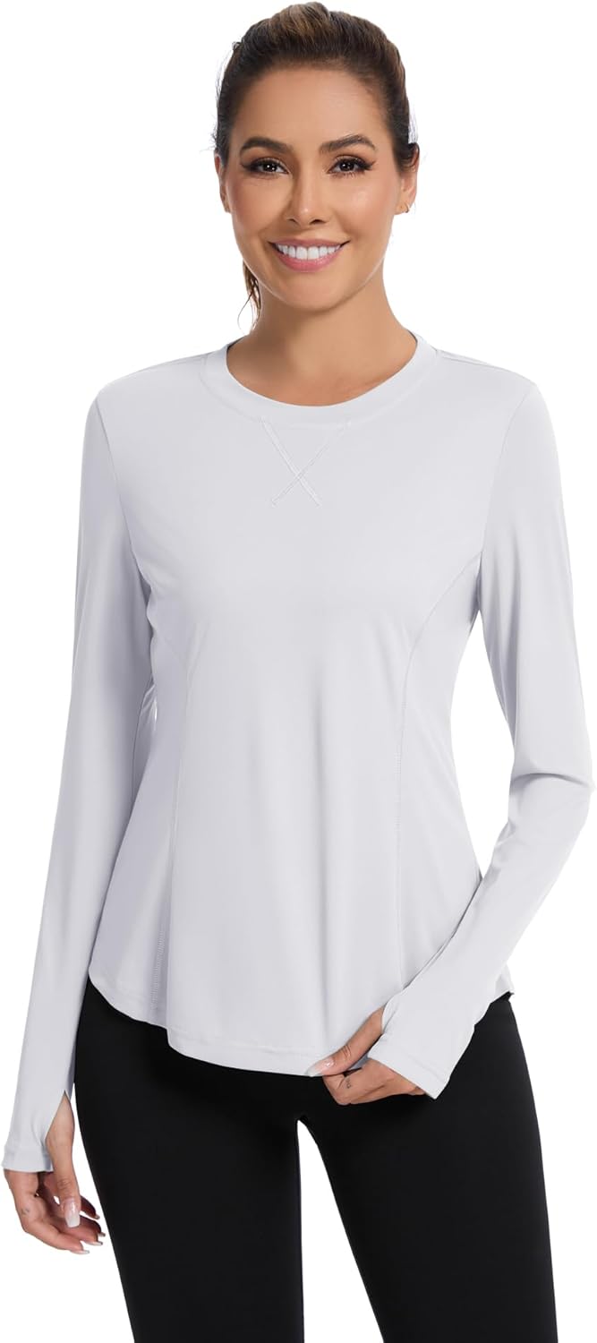 Shirts Long Sleeve with Thumb Holes Workout Sun Shirt Quick Dry Athletic Hiking Running Tops