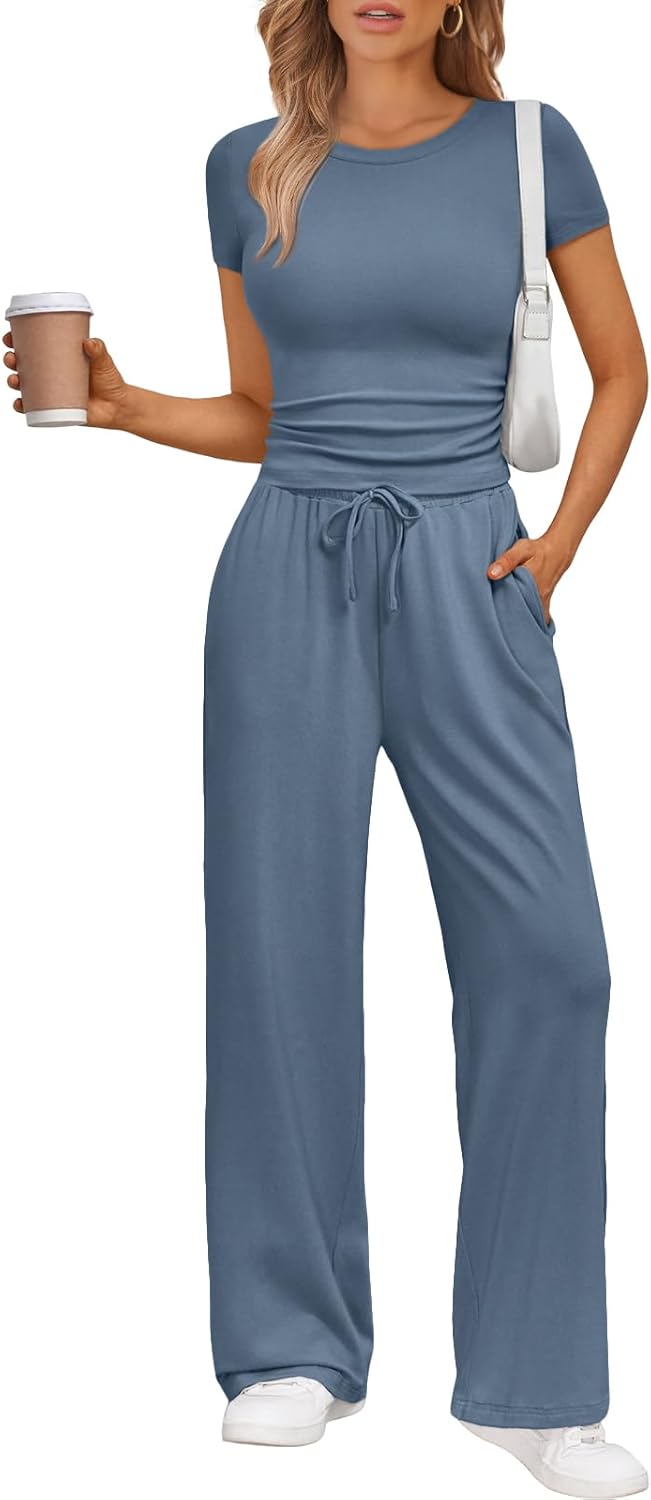 2 Piece Matching Summer Sweatsuit Lounge Set Womens