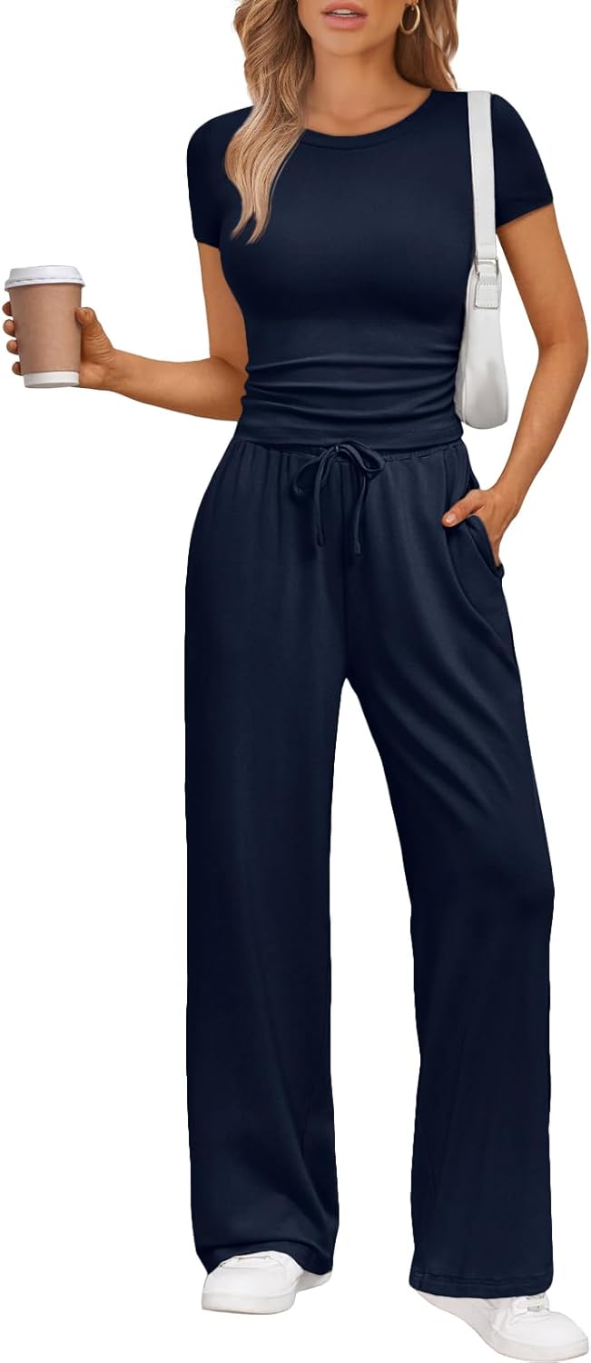 2 Piece Matching Summer Sweatsuit Lounge Set Womens