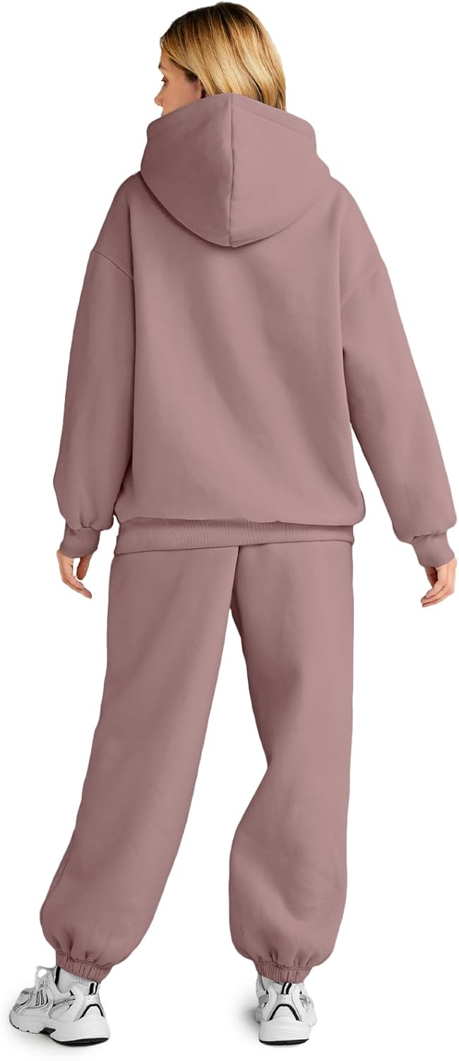 Womens 2 Piece Outfits Lounge Hoodie Sweatsuit Sets Oversized Sweatshirt Baggy Fall Fashion Sweatpants with Pockets
