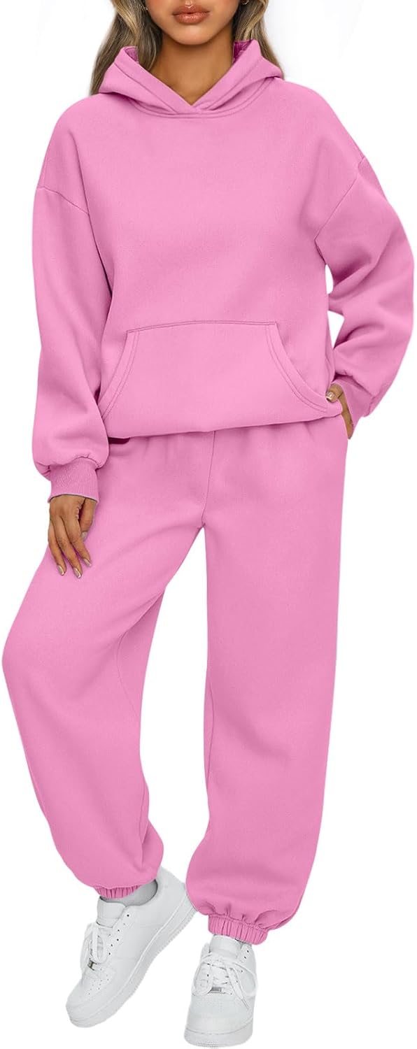 Womens 2 Piece Outfits Lounge Hoodie Sweatsuit Sets Oversized Sweatshirt Baggy Fall Fashion Sweatpants with Pockets