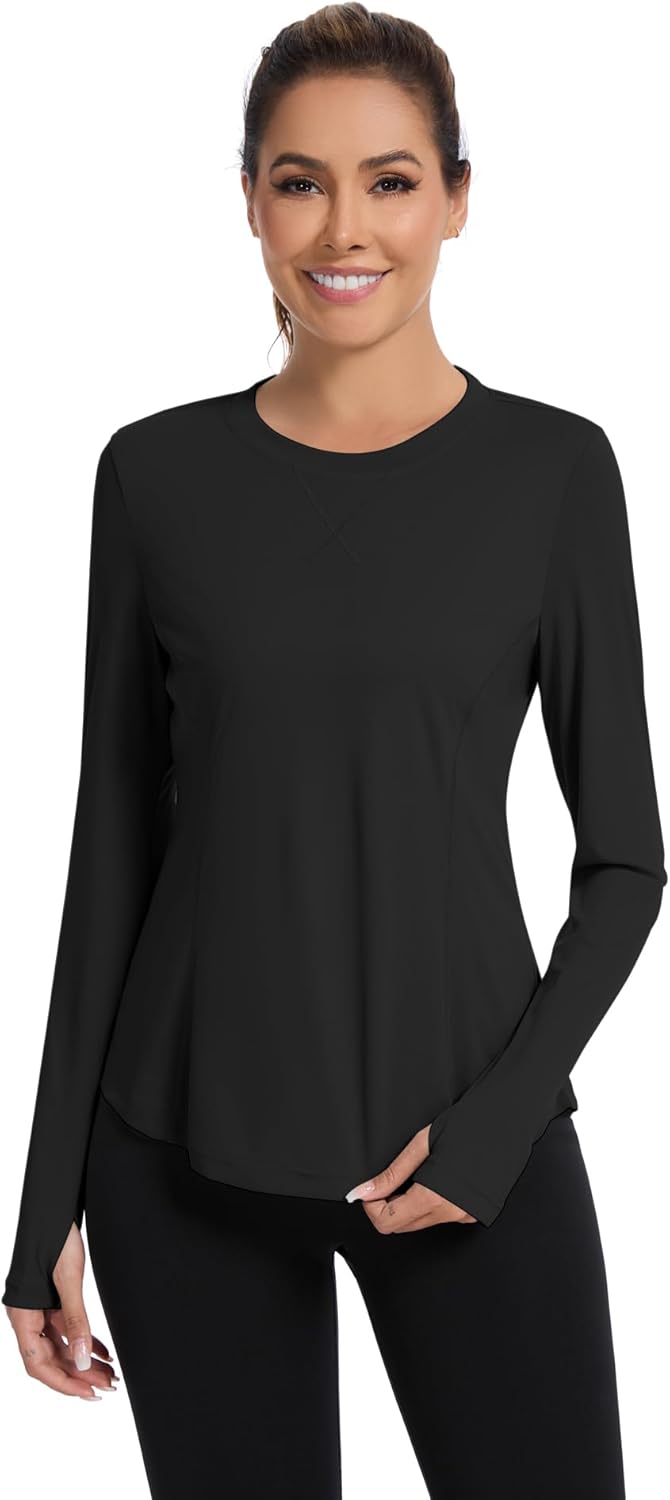 Shirts Long Sleeve with Thumb Holes Workout Sun Shirt Quick Dry Athletic Hiking Running Tops