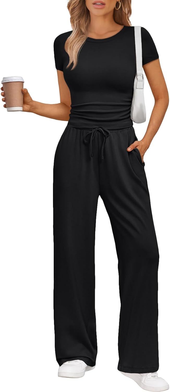 2 Piece Matching Summer Sweatsuit Lounge Set Womens