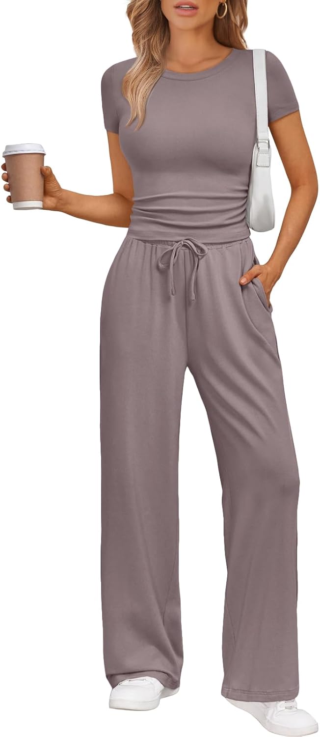 2 Piece Matching Summer Sweatsuit Lounge Set Womens