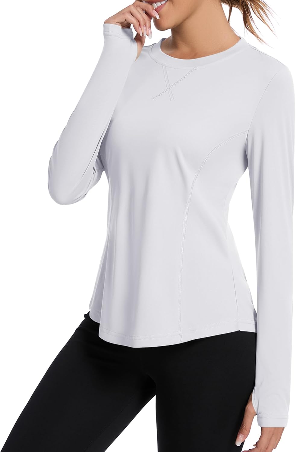 Shirts Long Sleeve with Thumb Holes Workout Sun Shirt Quick Dry Athletic Hiking Running Tops