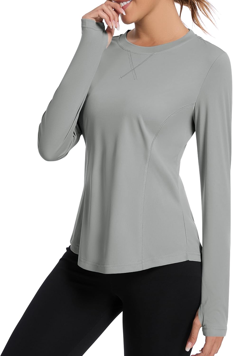 Shirts Long Sleeve with Thumb Holes Workout Sun Shirt Quick Dry Athletic Hiking Running Tops