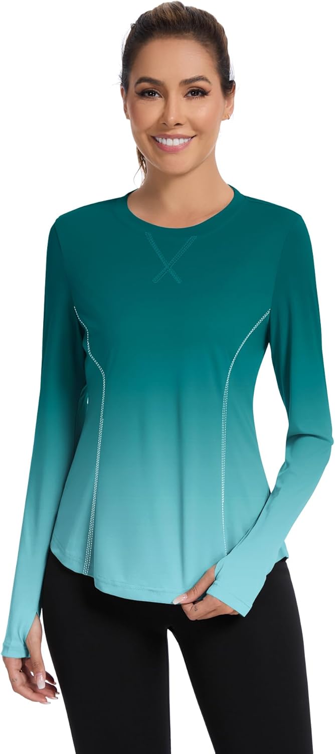 Shirts Long Sleeve with Thumb Holes Workout Sun Shirt Quick Dry Athletic Hiking Running Tops