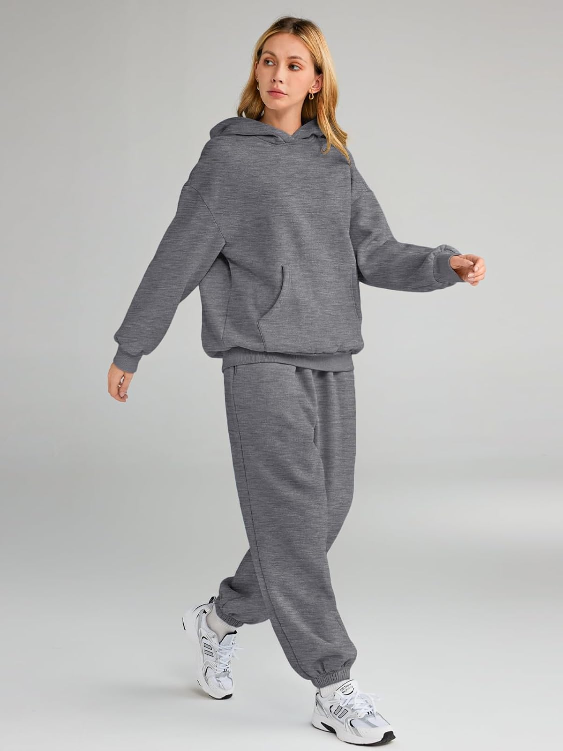 Womens 2 Piece Outfits Lounge Hoodie Sweatsuit Sets Oversized Sweatshirt Baggy Fall Fashion Sweatpants with Pockets