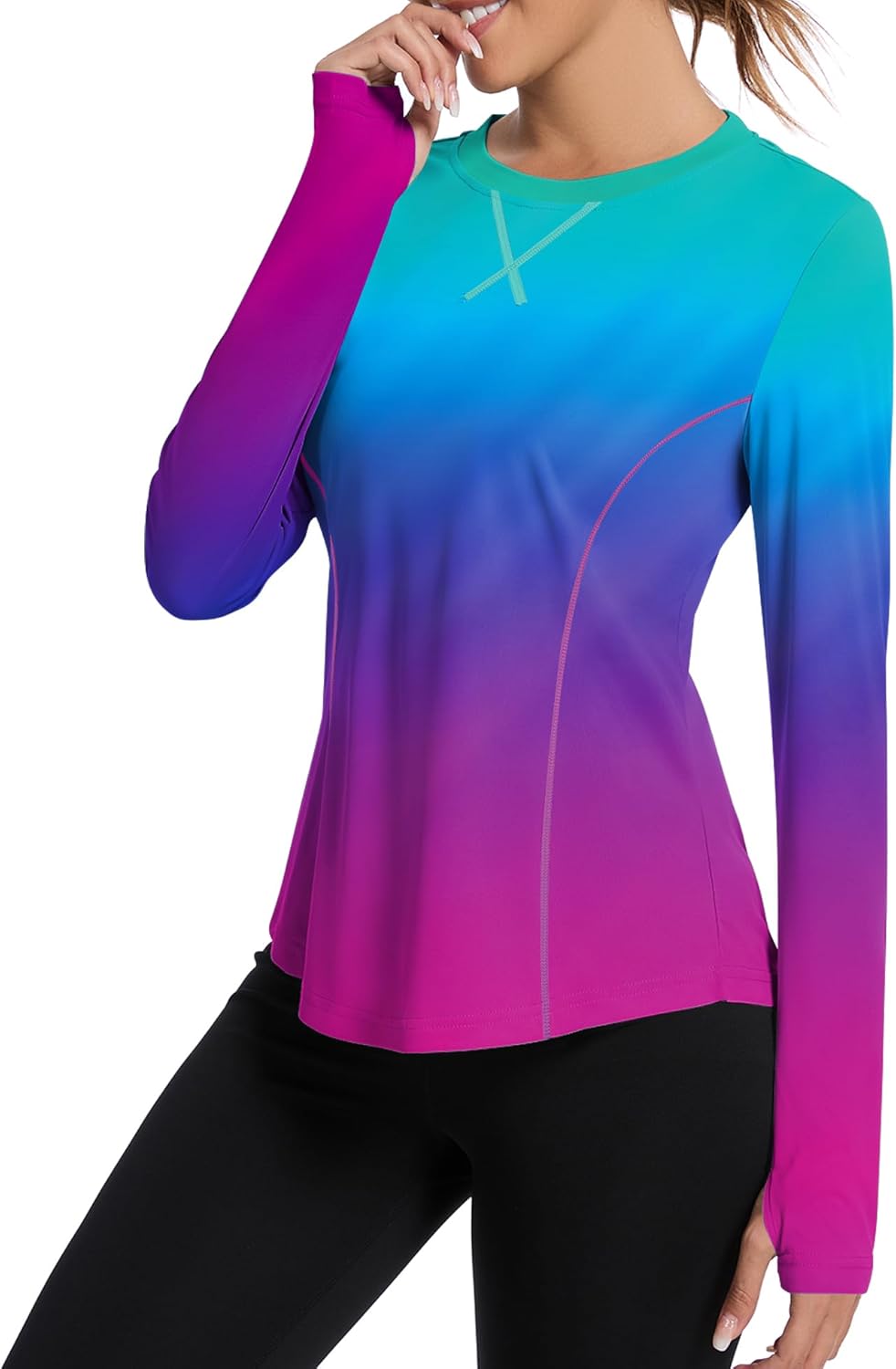 Shirts Long Sleeve with Thumb Holes Workout Sun Shirt Quick Dry Athletic Hiking Running Tops