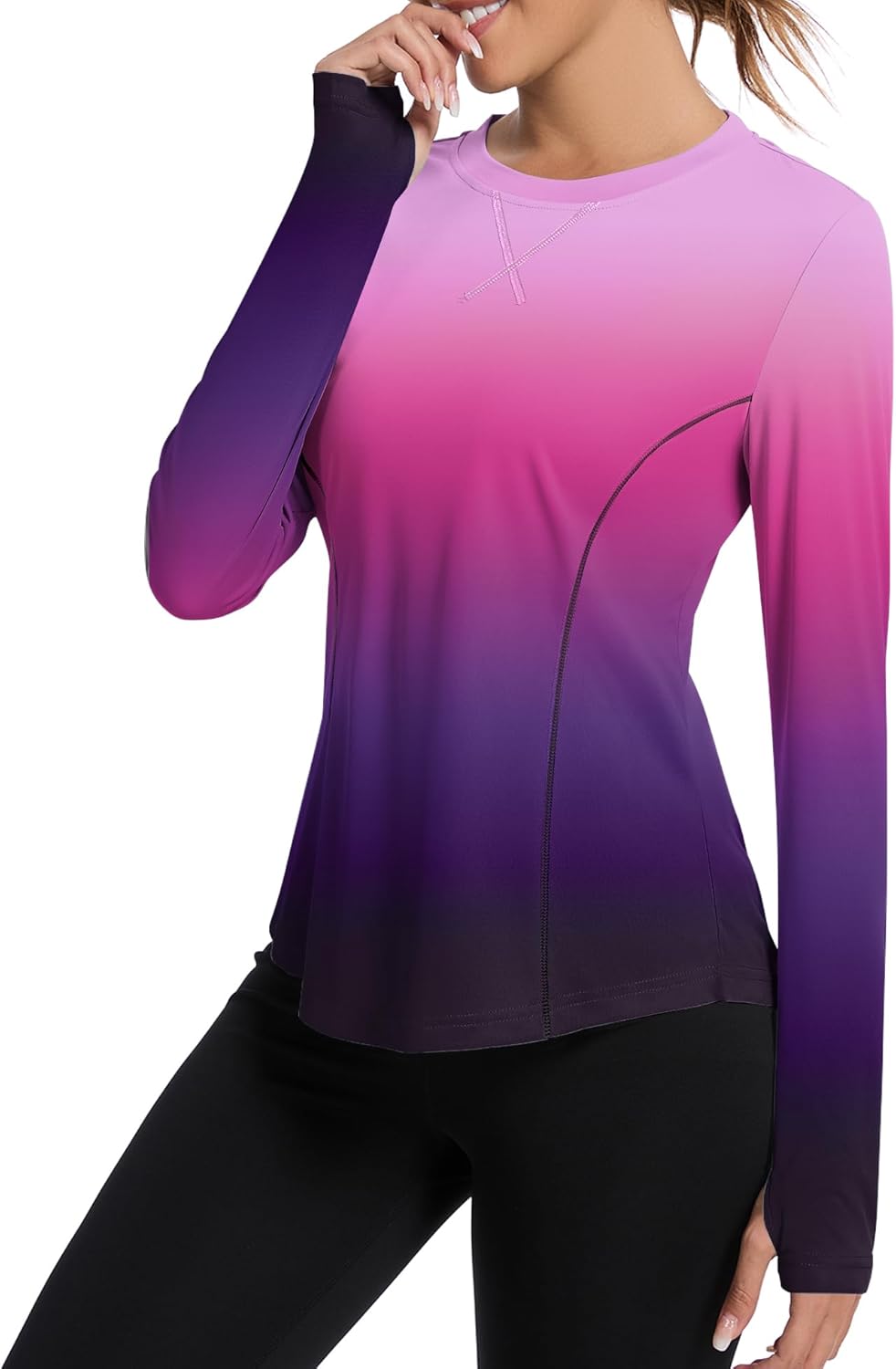 Shirts Long Sleeve with Thumb Holes Workout Sun Shirt Quick Dry Athletic Hiking Running Tops