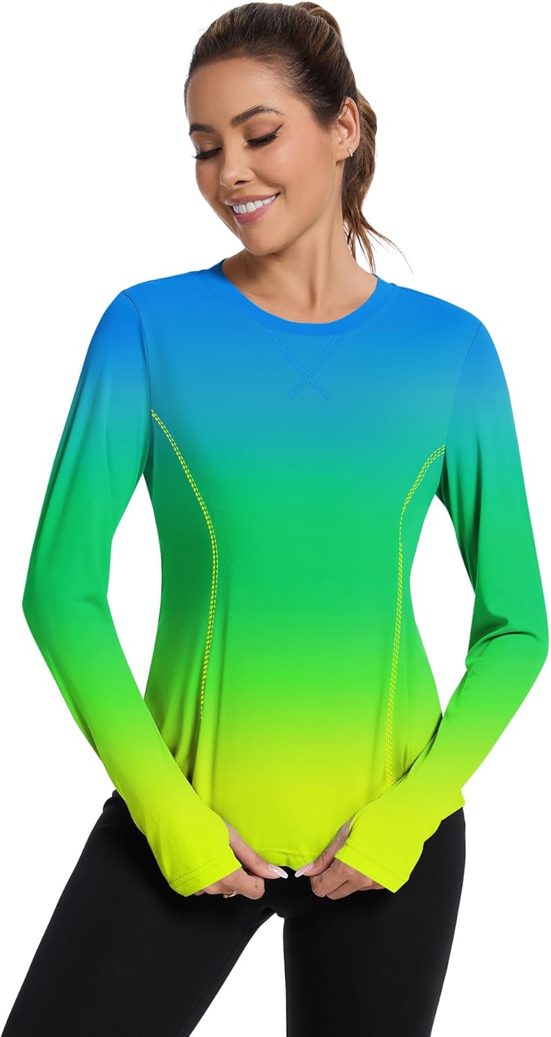 Shirts Long Sleeve with Thumb Holes Workout Sun Shirt Quick Dry Athletic Hiking Running Tops