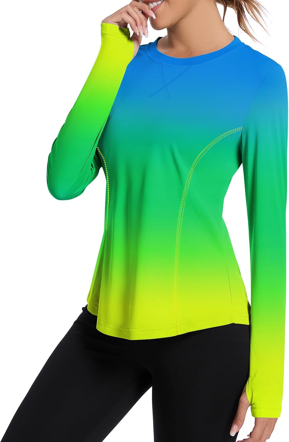 Shirts Long Sleeve with Thumb Holes Workout Sun Shirt Quick Dry Athletic Hiking Running Tops