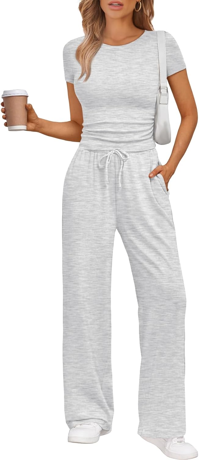 2 Piece Matching Summer Sweatsuit Lounge Set Womens