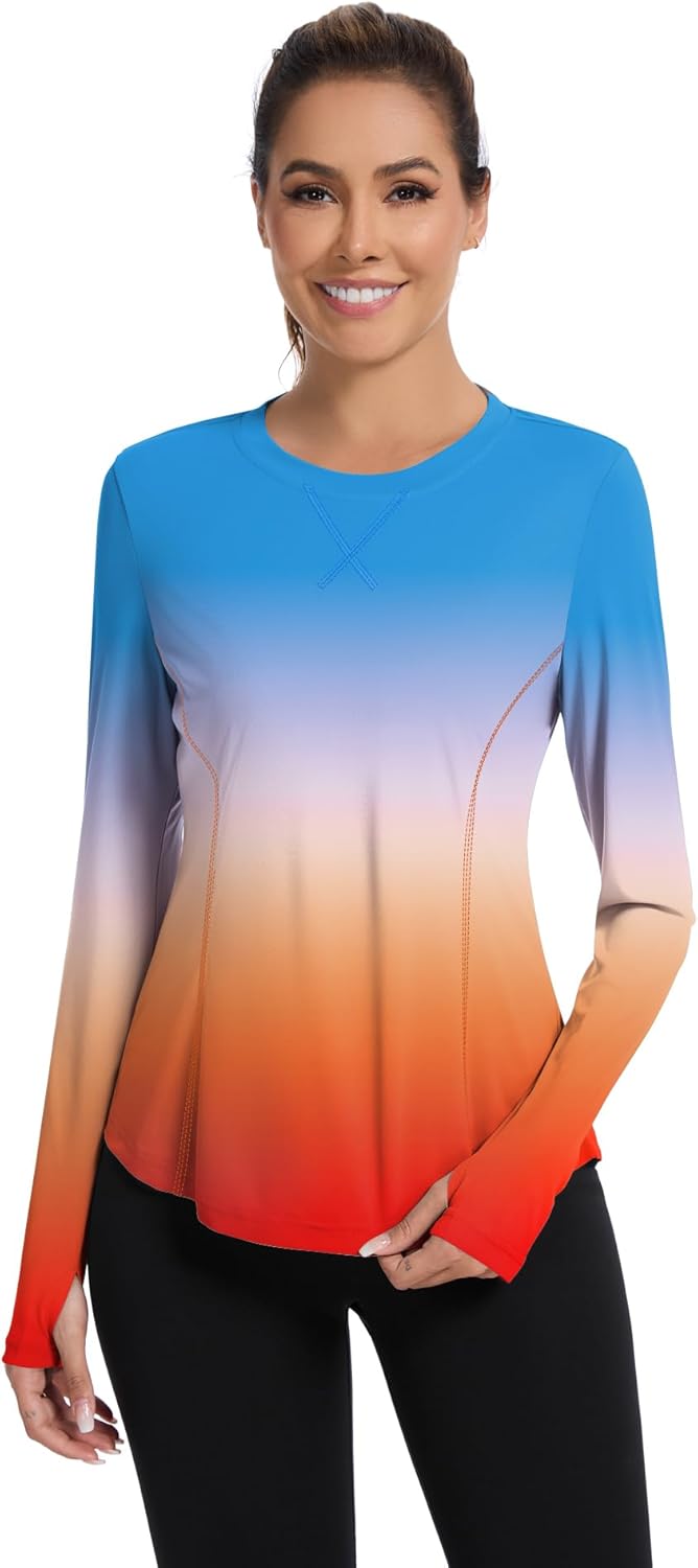 Shirts Long Sleeve with Thumb Holes Workout Sun Shirt Quick Dry Athletic Hiking Running Tops
