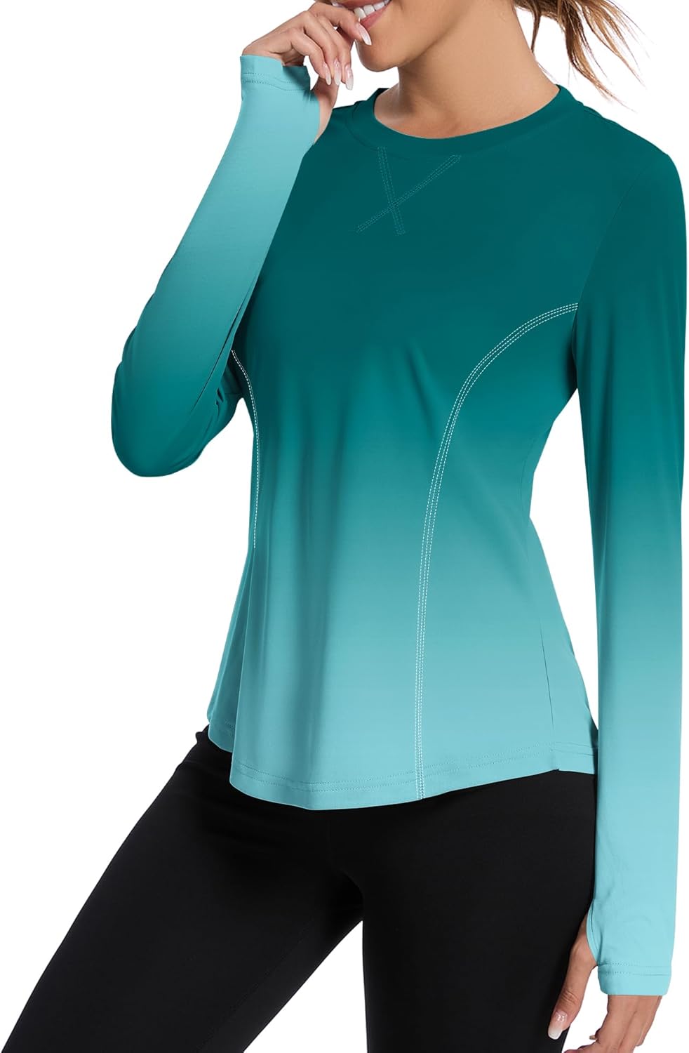 Shirts Long Sleeve with Thumb Holes Workout Sun Shirt Quick Dry Athletic Hiking Running Tops