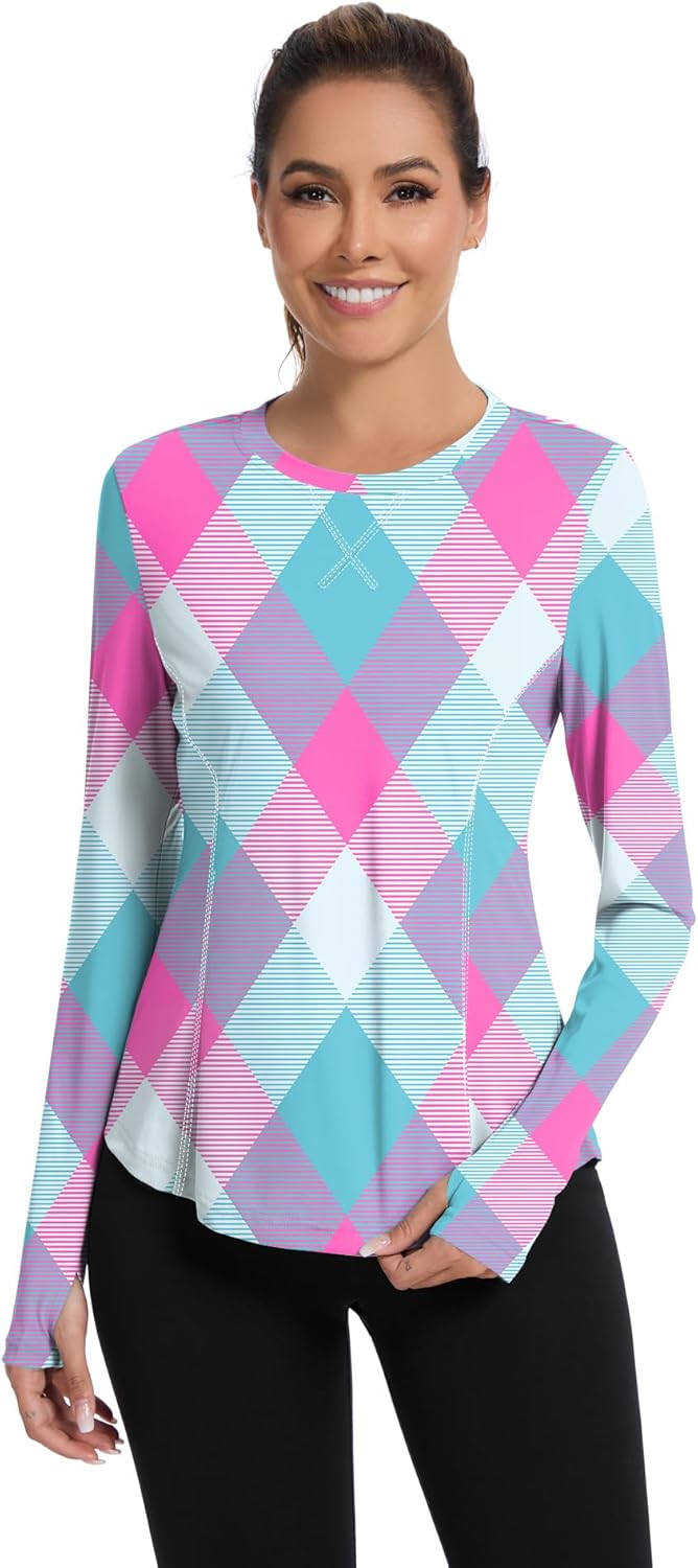 Shirts Long Sleeve with Thumb Holes Workout Sun Shirt Quick Dry Athletic Hiking Running Tops