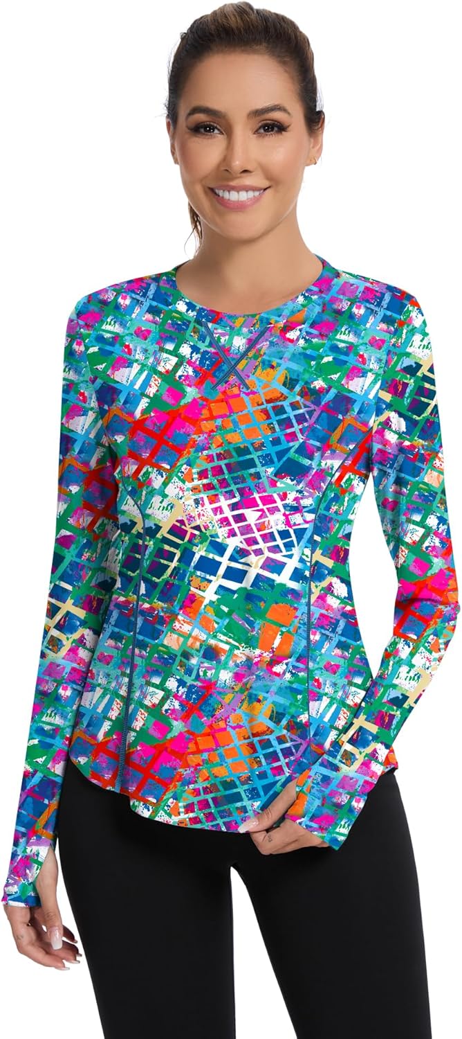 Shirts Long Sleeve with Thumb Holes Workout Sun Shirt Quick Dry Athletic Hiking Running Tops