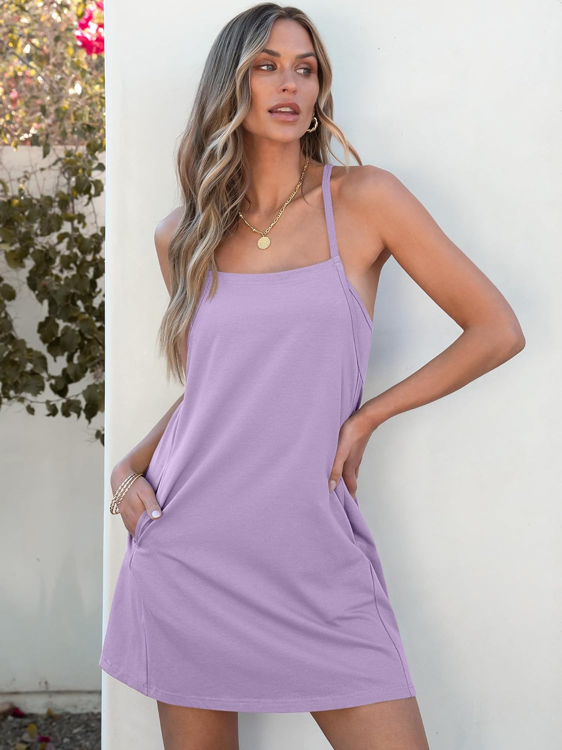 Women Summer Dress 2025 Beach Vacation Outfits Tennis Athletic Workout Romper Dress Built in Shorts Travel Clothes