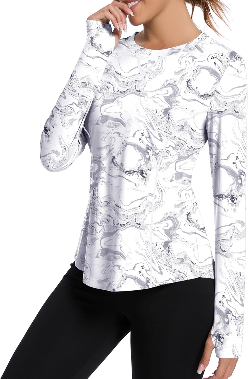 Shirts Long Sleeve with Thumb Holes Workout Sun Shirt Quick Dry Athletic Hiking Running Tops