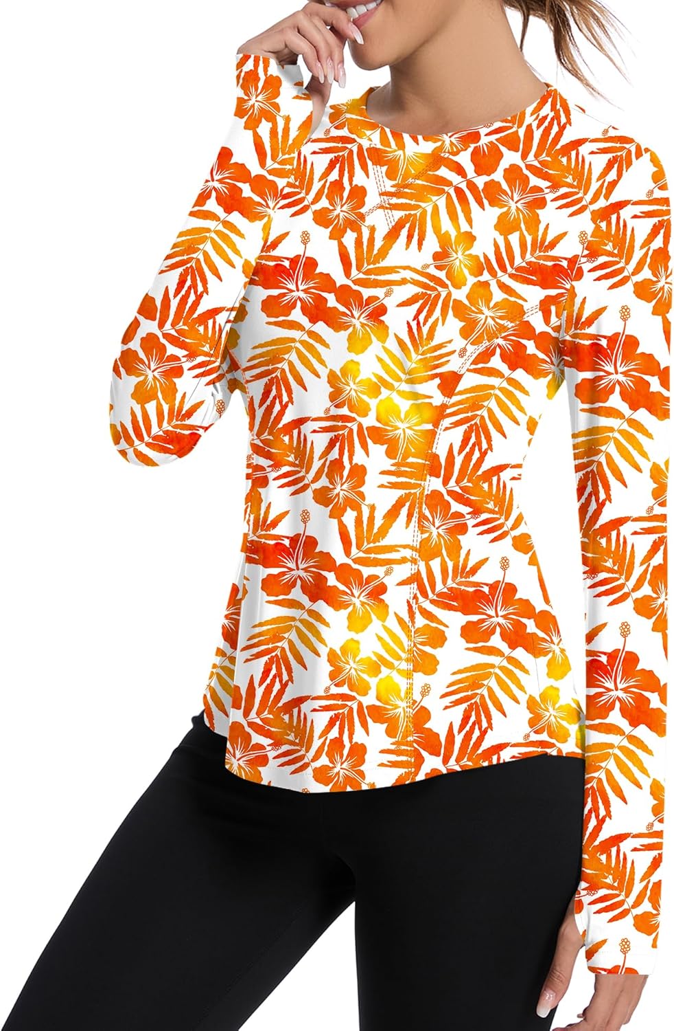 Shirts Long Sleeve with Thumb Holes Workout Sun Shirt Quick Dry Athletic Hiking Running Tops