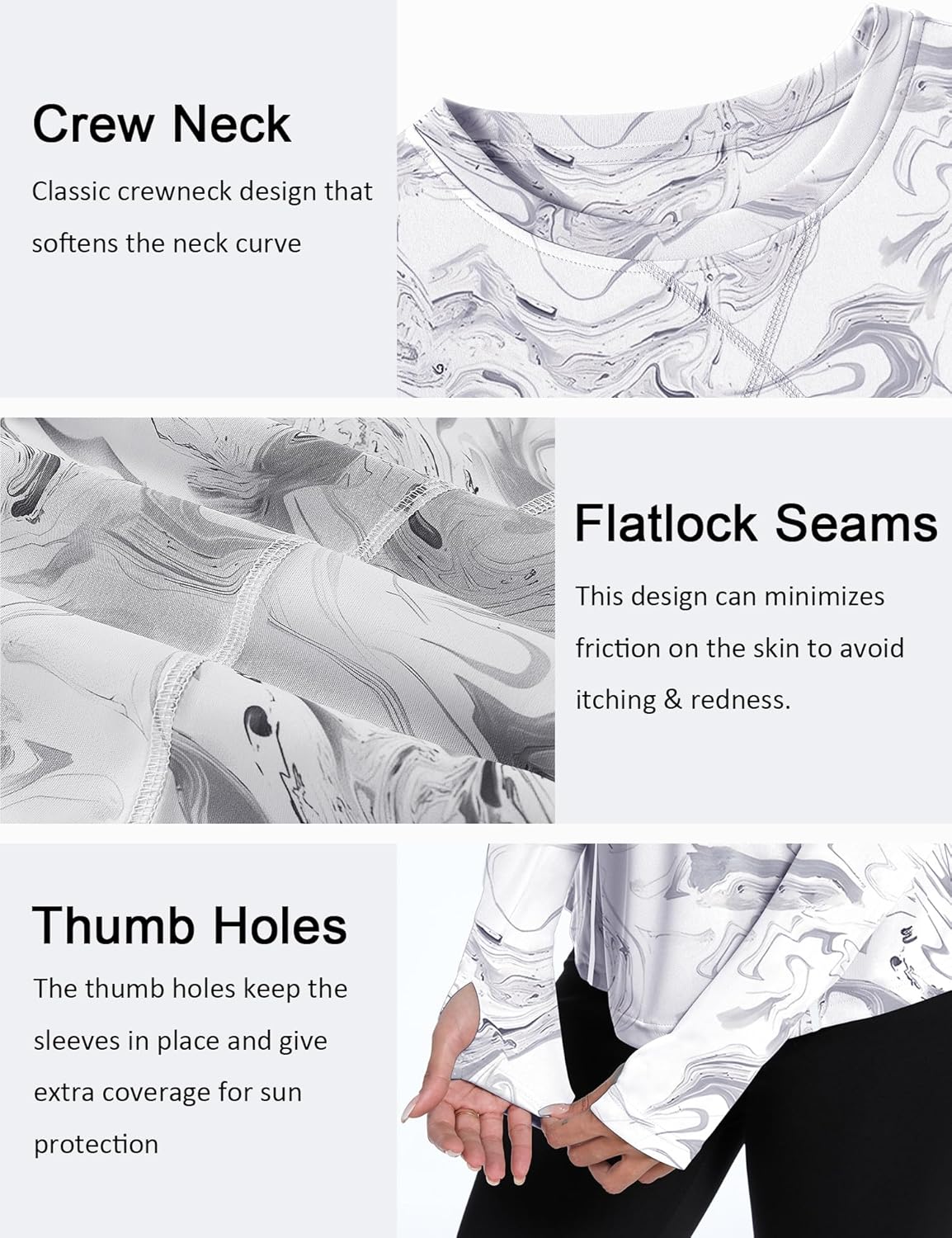 Shirts Long Sleeve with Thumb Holes Workout Sun Shirt Quick Dry Athletic Hiking Running Tops