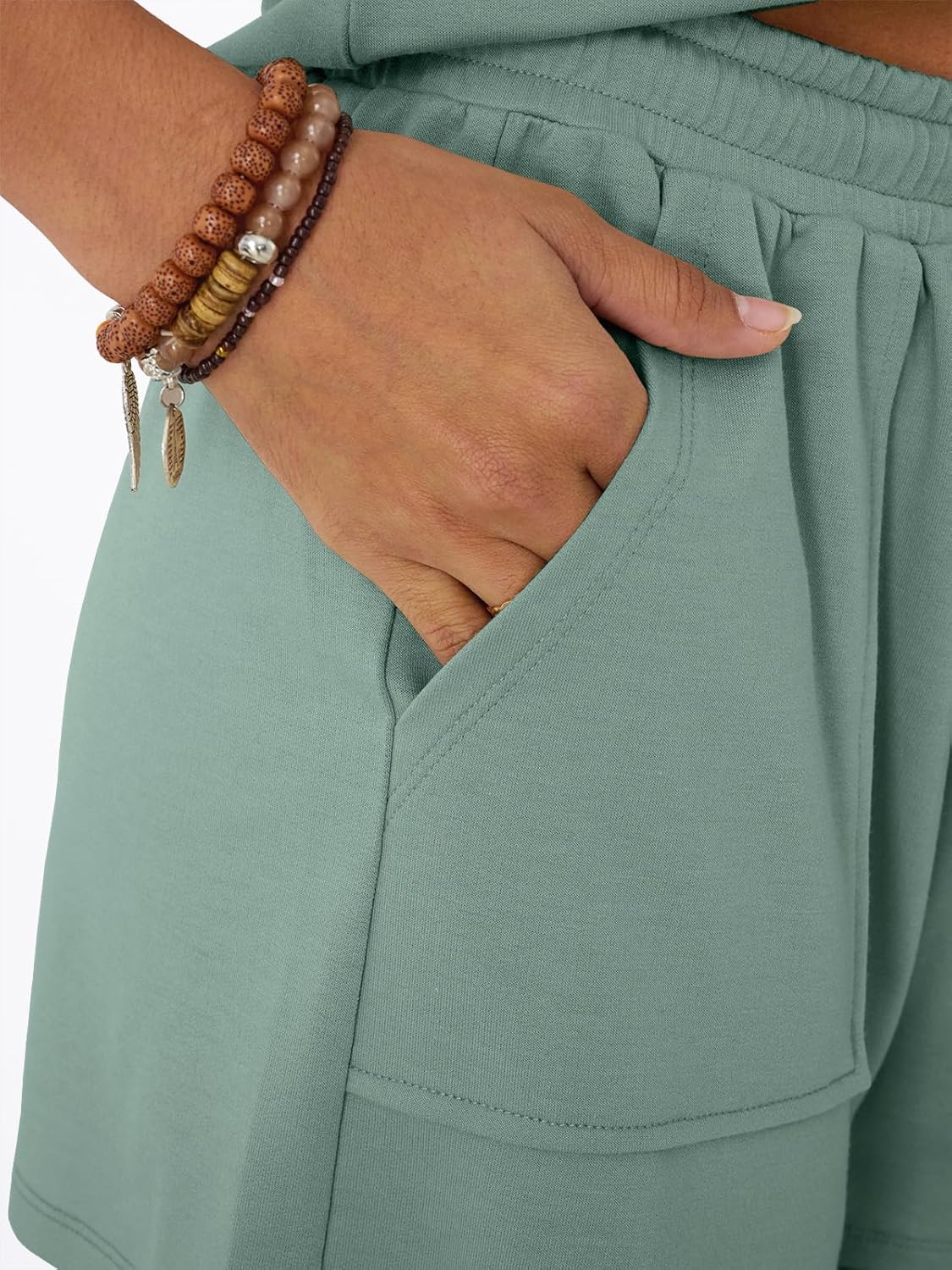 2 Piece V Neck Cap Sleeve Shirt and Shorts Set Womens Matching Summer Lounge Sets