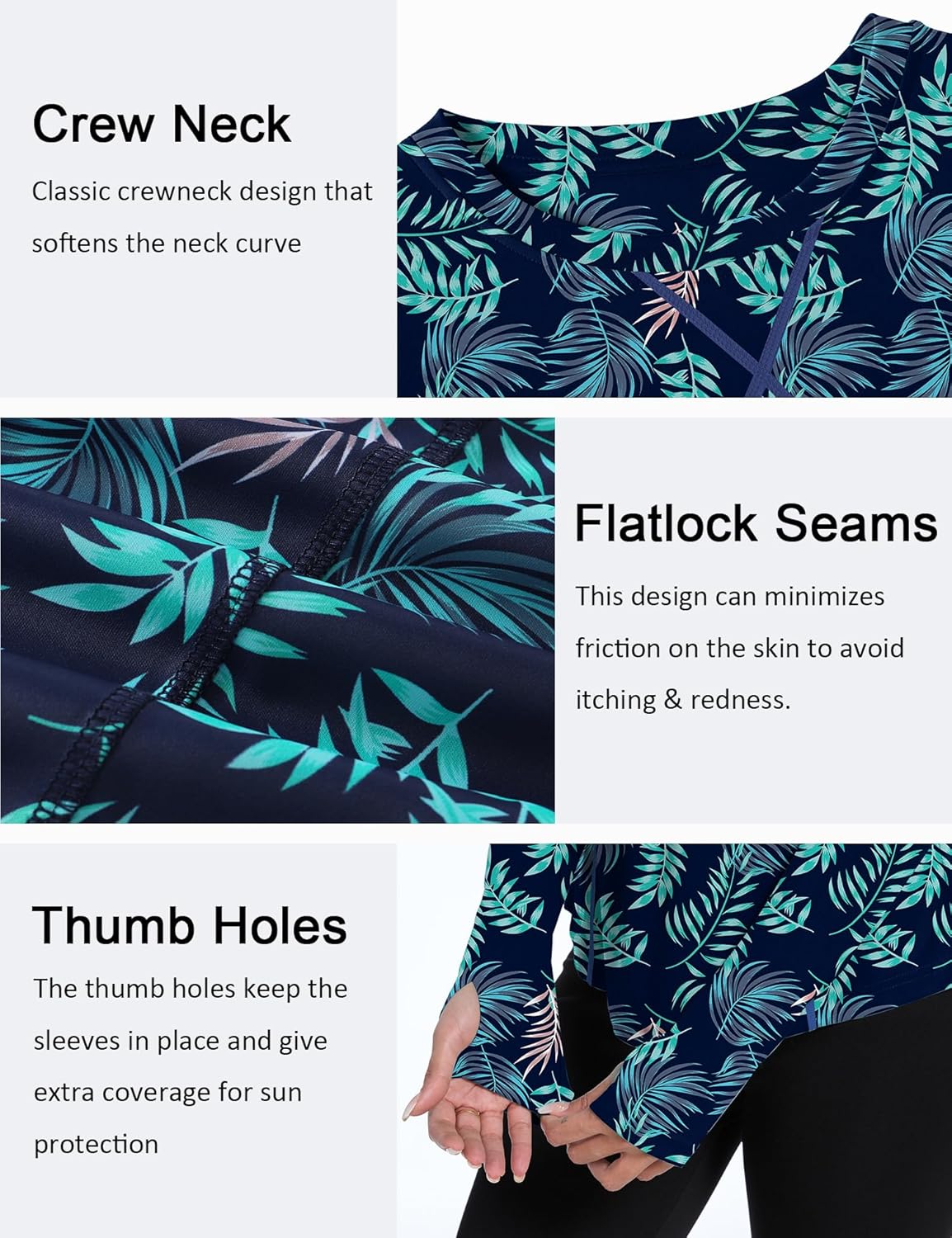 Shirts Long Sleeve with Thumb Holes Workout Sun Shirt Quick Dry Athletic Hiking Running Tops