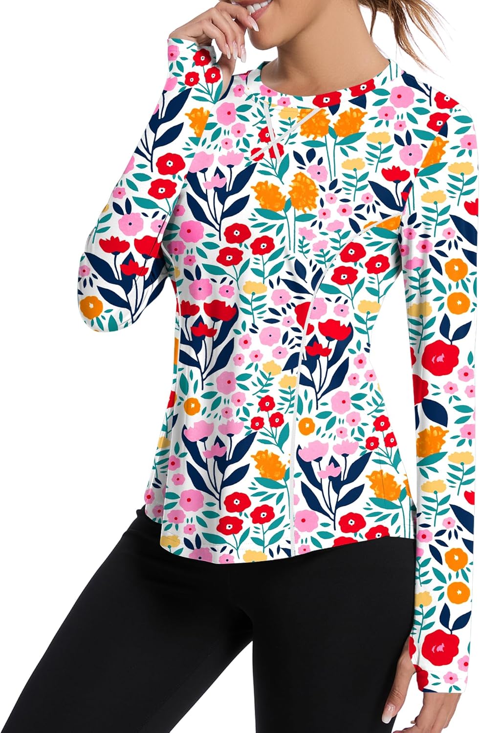 Shirts Long Sleeve with Thumb Holes Workout Sun Shirt Quick Dry Athletic Hiking Running Tops