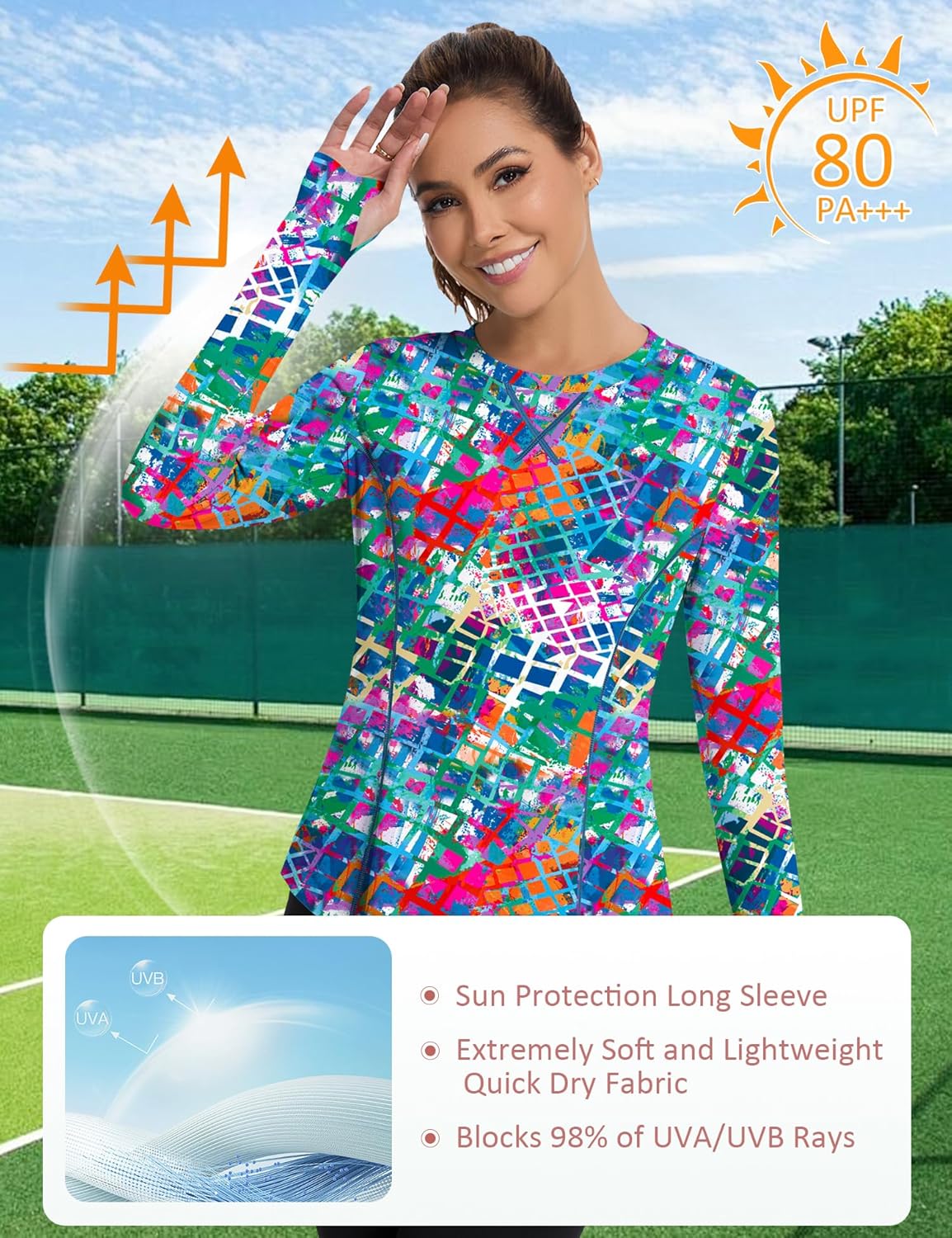 Shirts Long Sleeve with Thumb Holes Workout Sun Shirt Quick Dry Athletic Hiking Running Tops